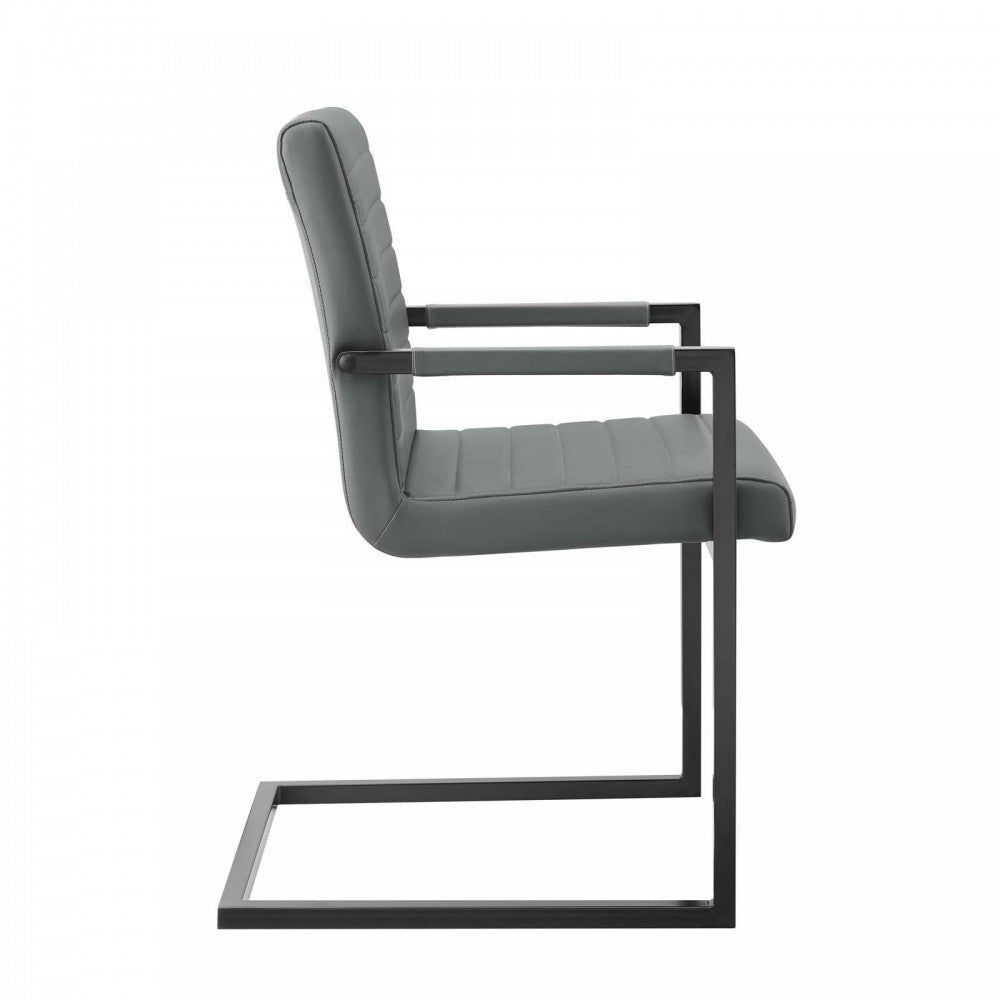 Savoy Vegan Leather Dining Chairs - Set of 2, Gray