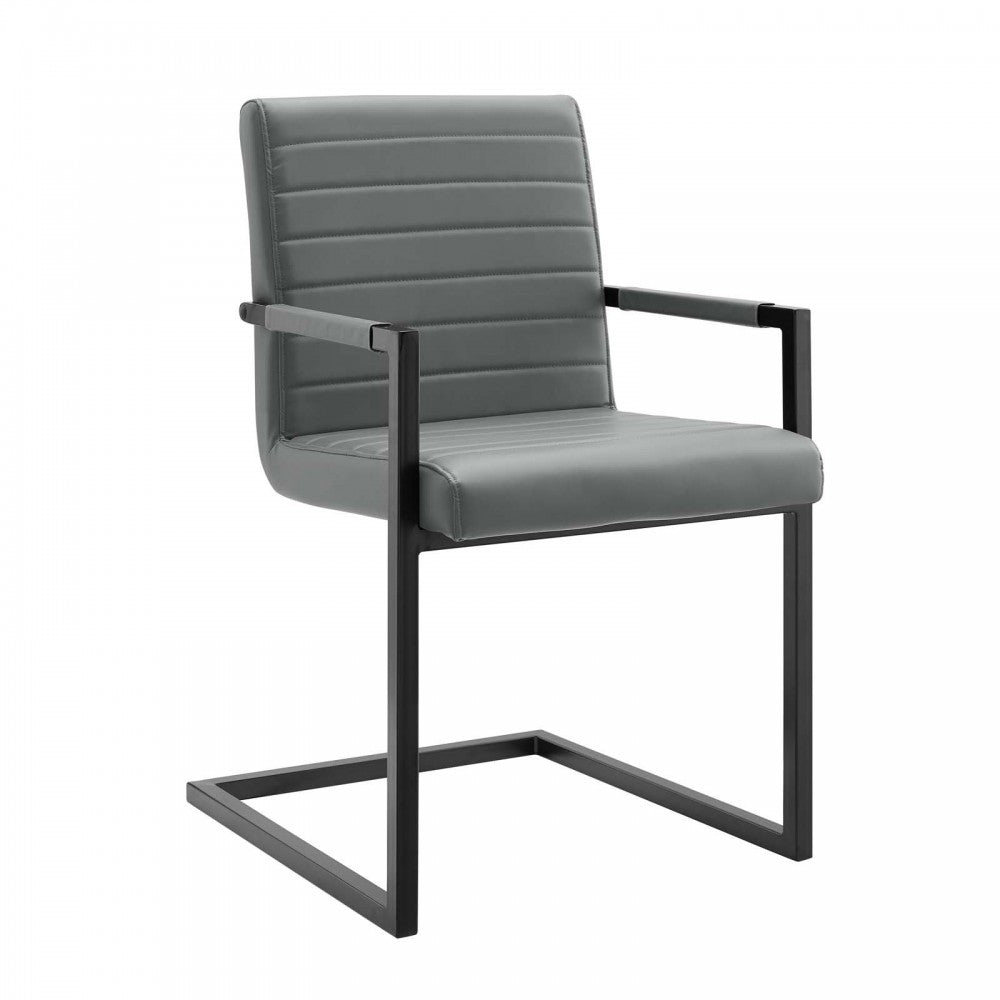 Savoy Vegan Leather Dining Chairs - Set of 2, Gray