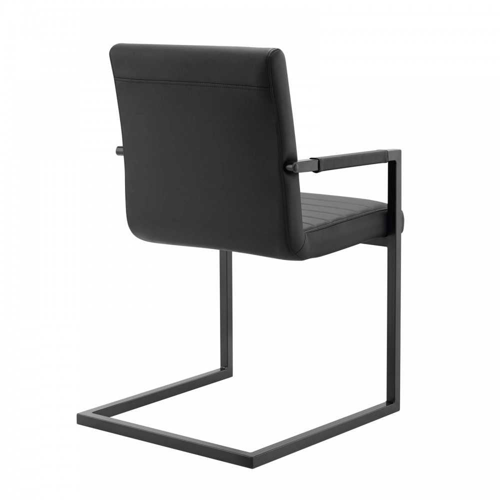 Savoy Vegan Leather Dining Chairs - Set of 2, Black