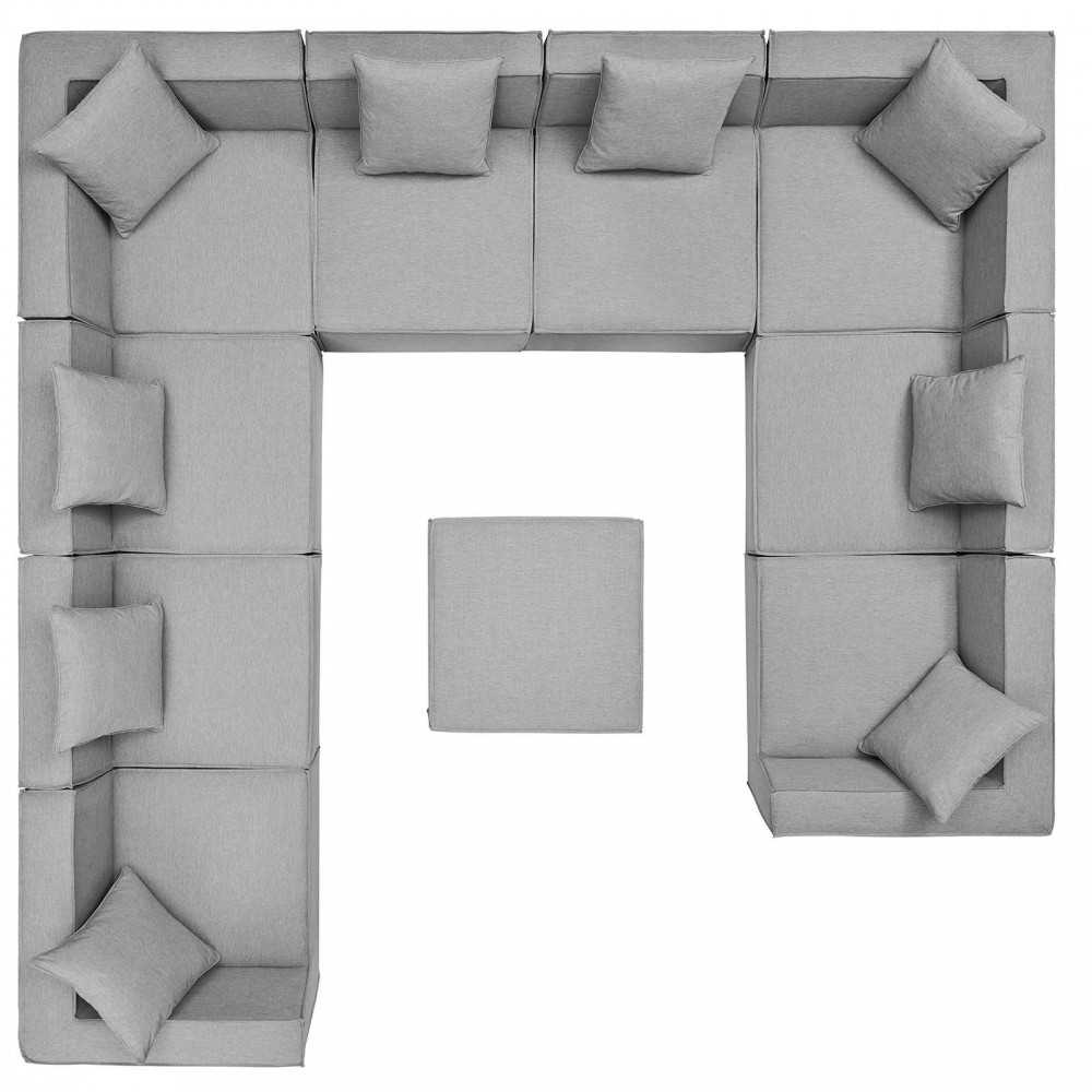 Saybrook Outdoor Patio Upholstered 10-Piece Sectional Sofa, Gray