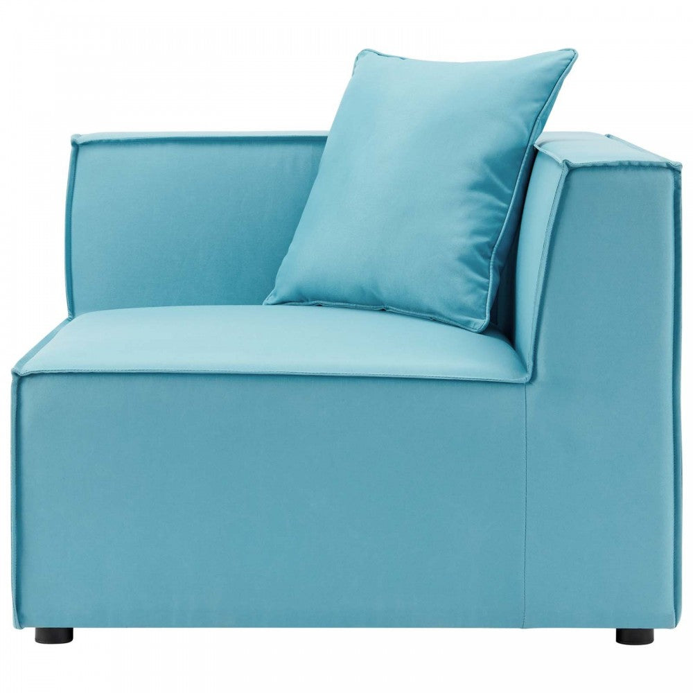 Saybrook Outdoor Patio Upholstered 2-Piece Sectional Sofa Loveseat, Turquoise
