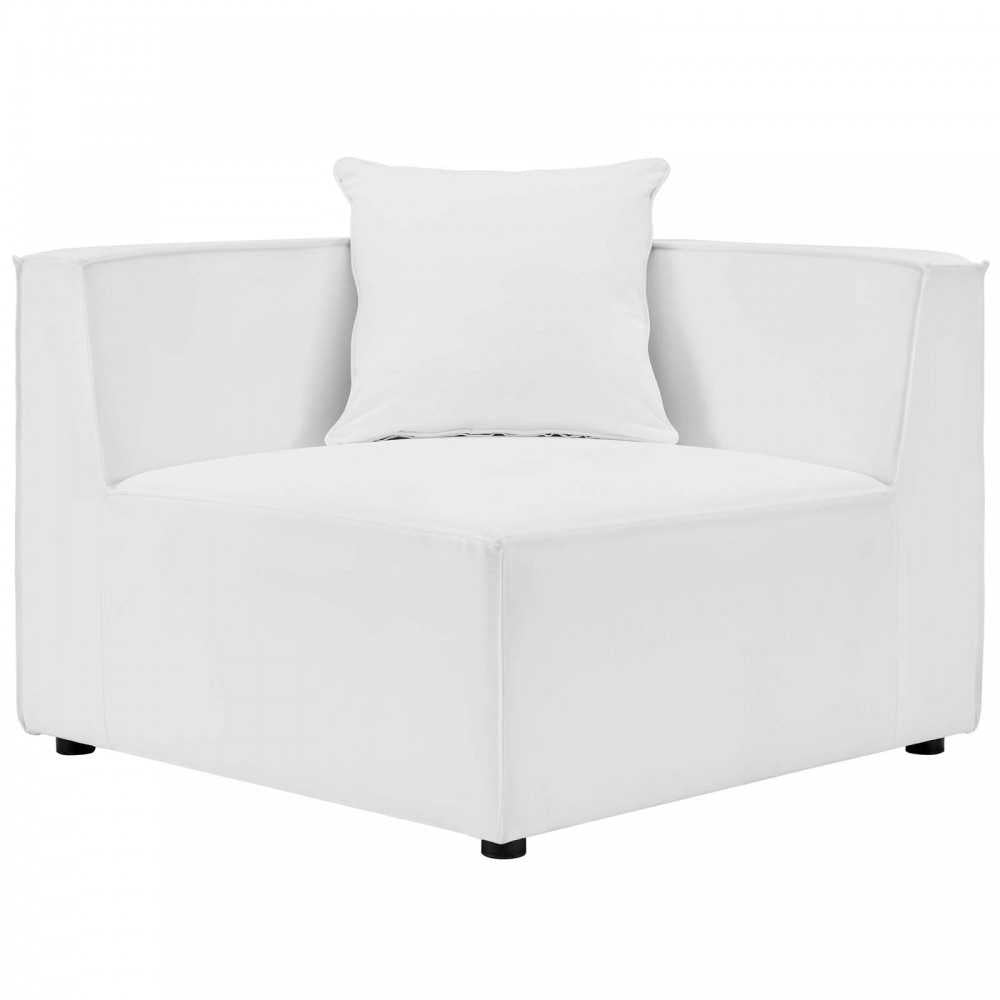 Saybrook Outdoor Patio Upholstered 2-Piece Sectional Sofa Loveseat, White