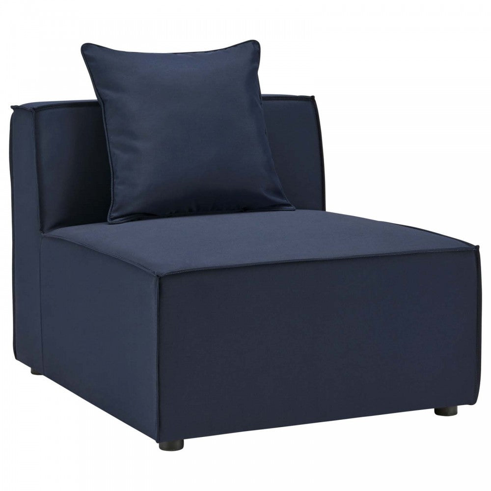 Saybrook Outdoor Patio Upholstered 4-Piece Sectional Sofa, Navy, EEI-4380-NAV