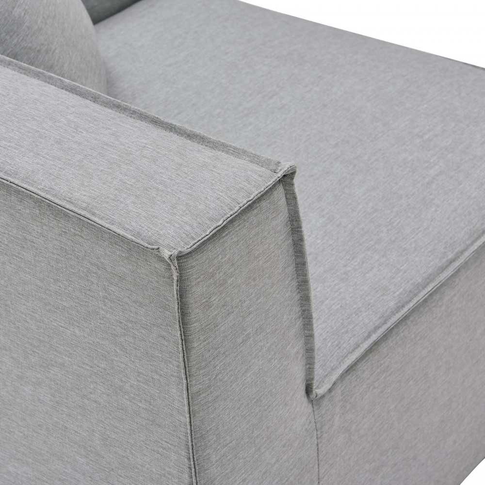 Saybrook Outdoor Patio Upholstered 4-Piece Sectional Sofa, Gray, EEI-4380-GRY