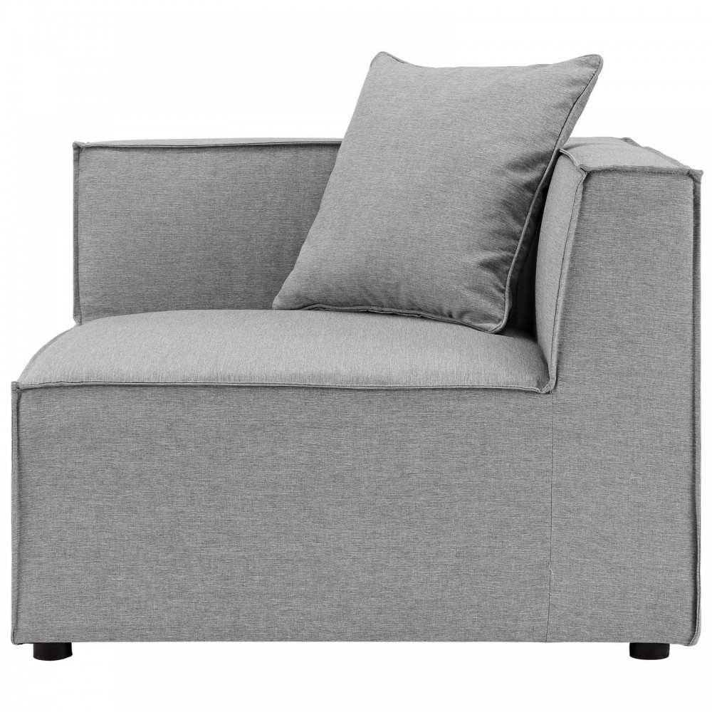 Saybrook Outdoor Patio Upholstered 4-Piece Sectional Sofa, Gray, EEI-4380-GRY