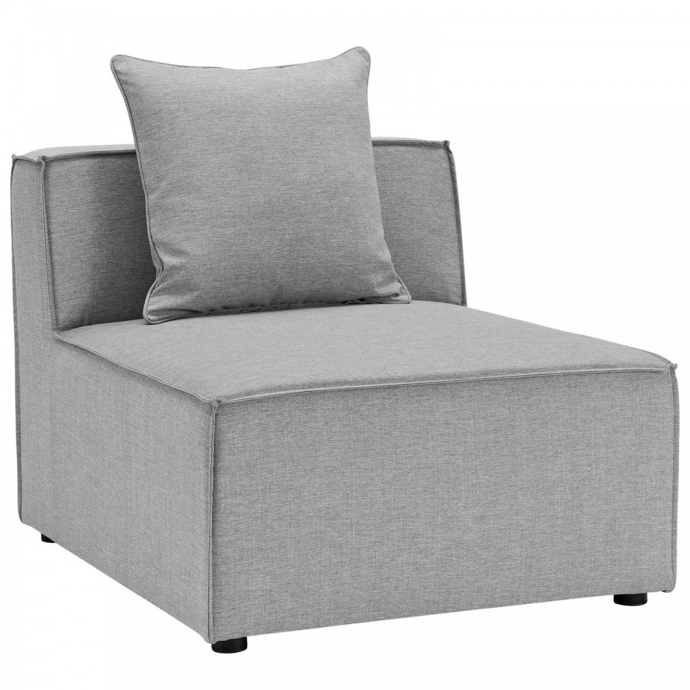 Saybrook Outdoor Patio Upholstered 4-Piece Sectional Sofa, Gray, EEI-4380-GRY