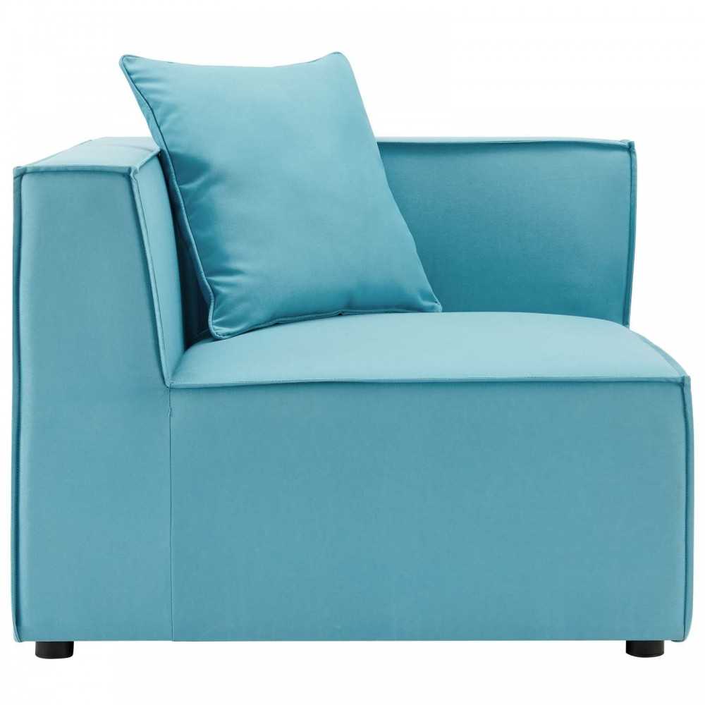 Saybrook Outdoor Patio Upholstered 5-Piece Sectional Sofa, Turquoise, EEI-4382-TUR