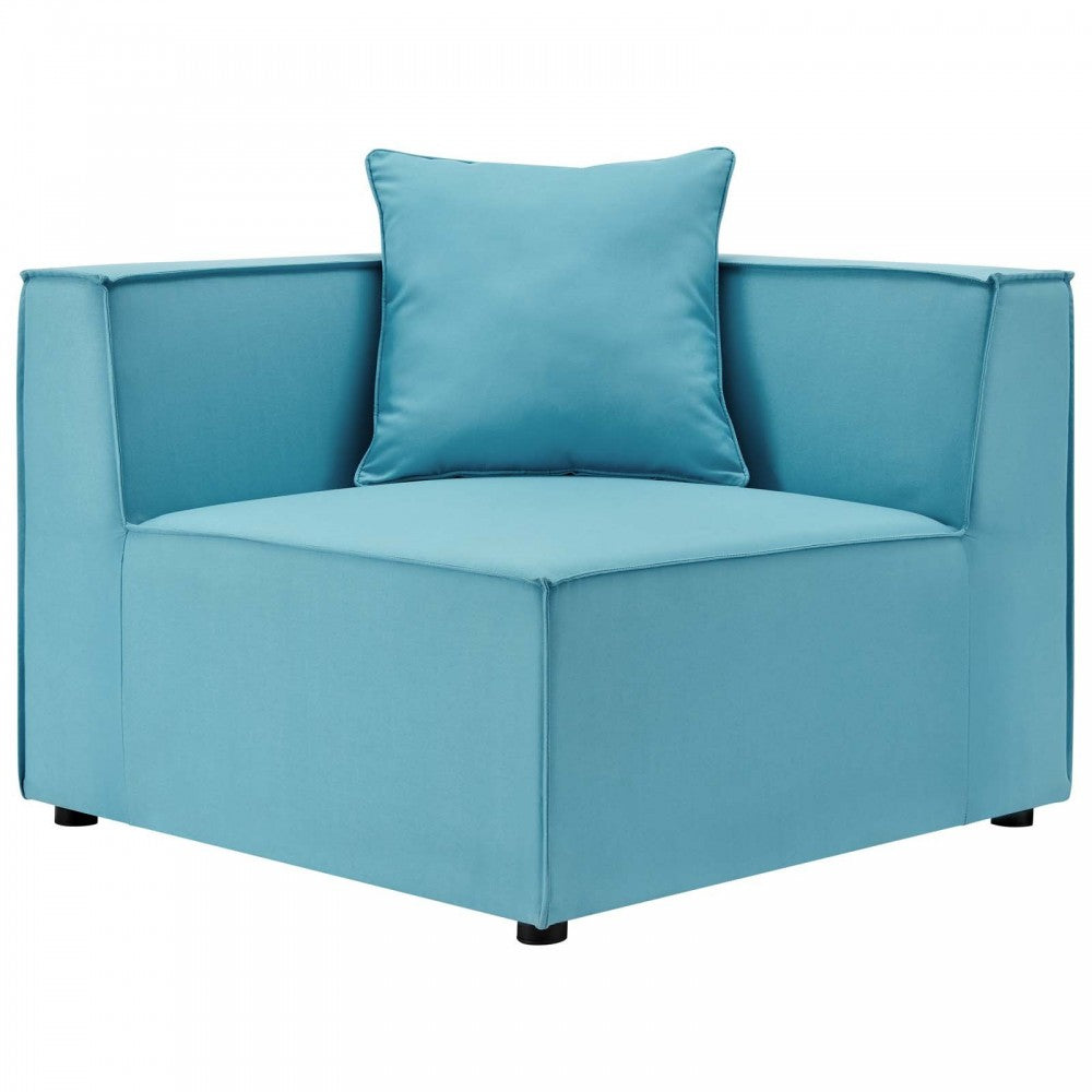 Saybrook Outdoor Patio Upholstered 5-Piece Sectional Sofa, Turquoise, EEI-4382-TUR