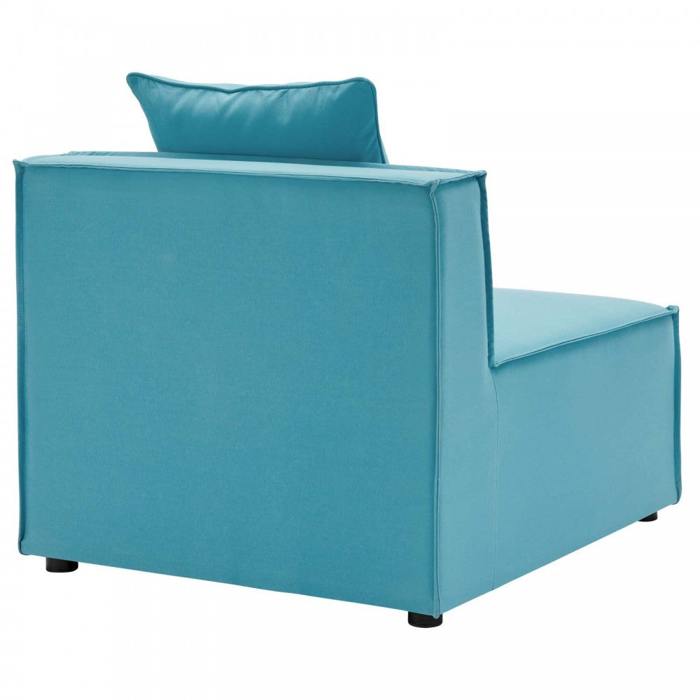 Saybrook Outdoor Patio Upholstered 6-Piece Sectional Sofa, Turquoise, EEI-4386-TUR