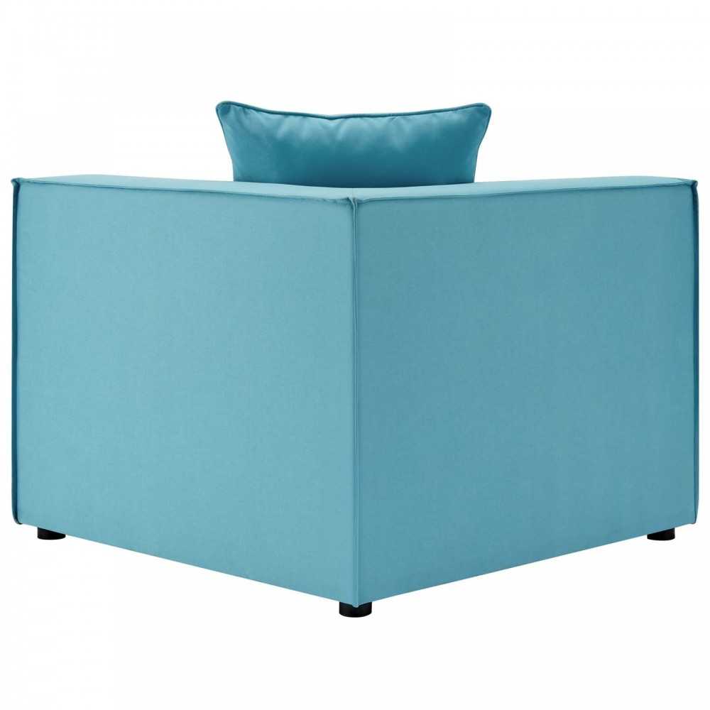 Saybrook Outdoor Patio Upholstered 6-Piece Sectional Sofa, Turquoise, EEI-4386-TUR