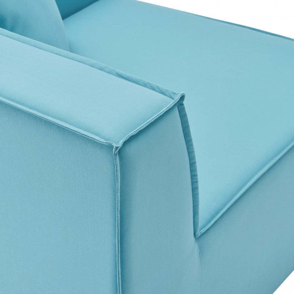 Saybrook Outdoor Patio Upholstered 6-Piece Sectional Sofa, Turquoise, EEI-4385-TUR