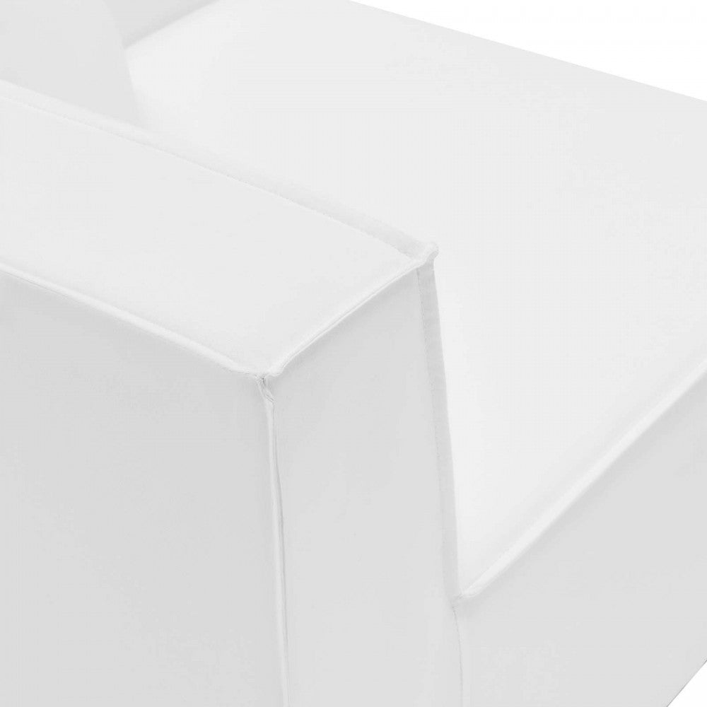 Saybrook Outdoor Patio Upholstered 6-Piece Sectional Sofa, White, EEI-4385-WHI