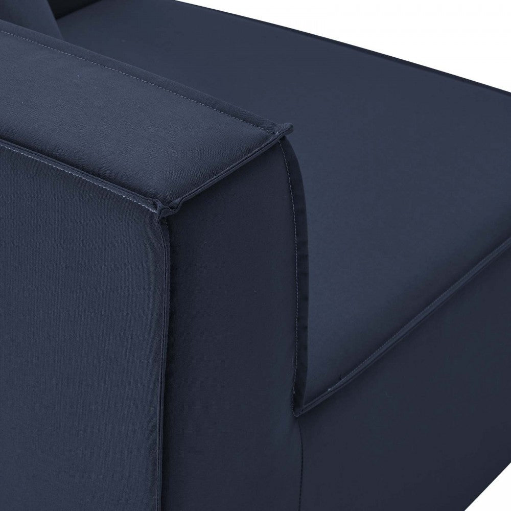 Saybrook Outdoor Patio Upholstered 7-Piece Sectional Sofa, Navy