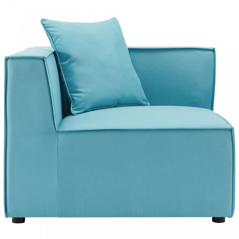 Saybrook Outdoor Patio Upholstered 7-Piece Sectional Sofa, Turquoise