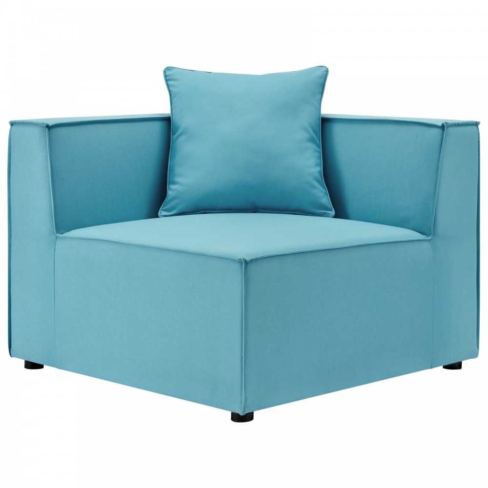 Saybrook Outdoor Patio Upholstered 7-Piece Sectional Sofa, Turquoise