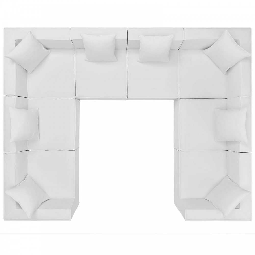 Saybrook Outdoor Patio Upholstered 8-Piece Sectional Sofa, White