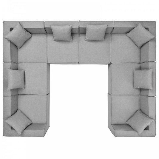 Saybrook Outdoor Patio Upholstered 8-Piece Sectional Sofa, Gray