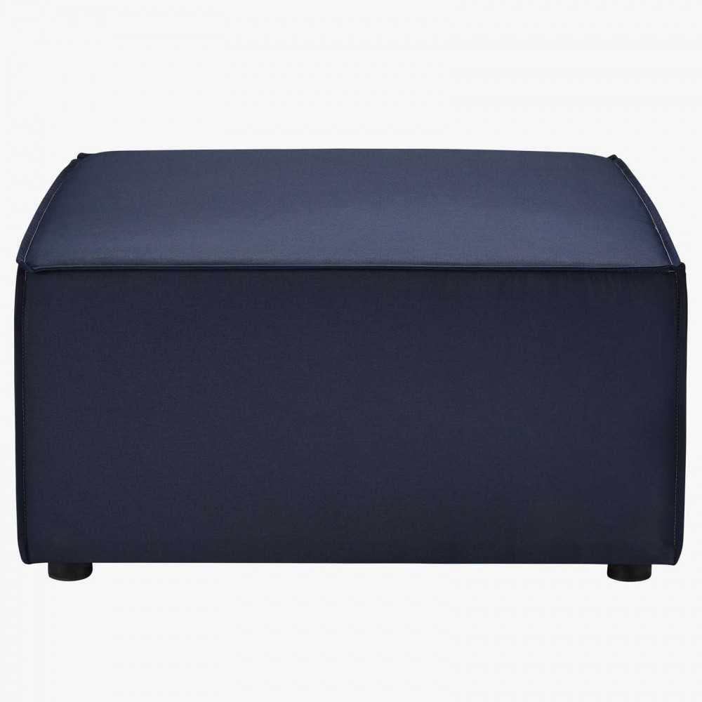 Saybrook Outdoor Patio Upholstered Loveseat and Ottoman Set, Navy