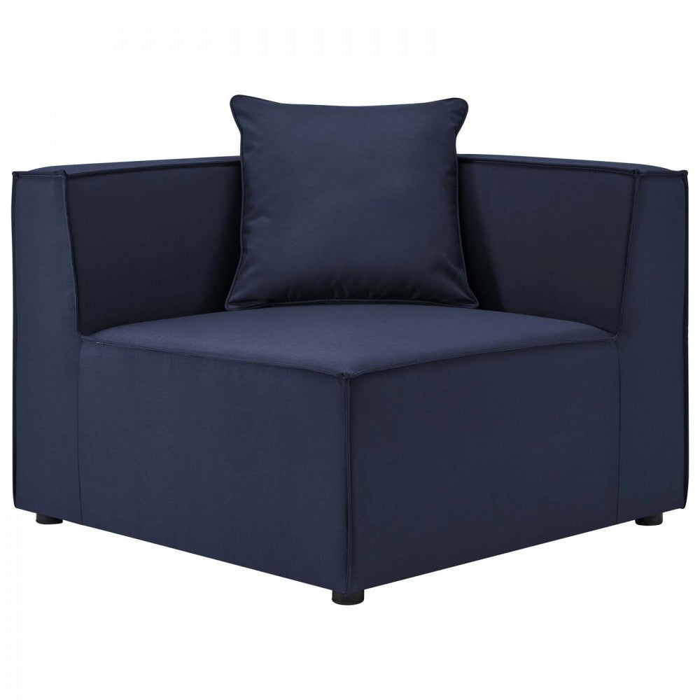 Saybrook Outdoor Patio Upholstered Loveseat and Ottoman Set, Navy