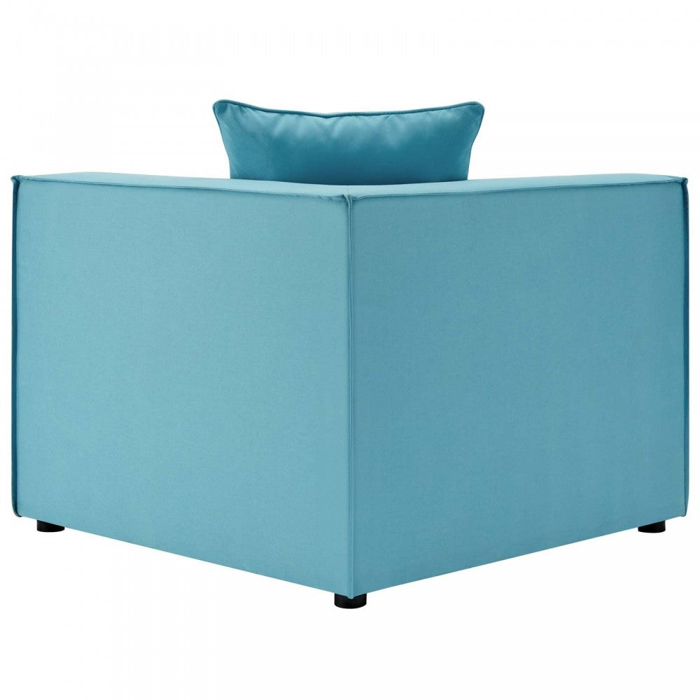 Saybrook Outdoor Patio Upholstered Loveseat and Ottoman Set, Turquoise