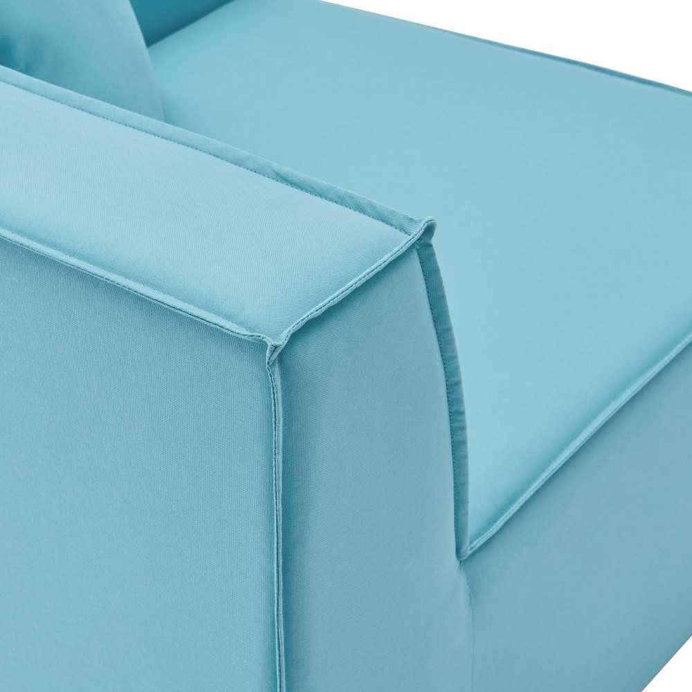 Saybrook Outdoor Patio Upholstered Loveseat and Ottoman Set, Turquoise