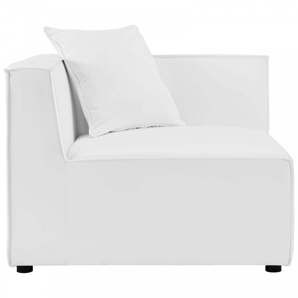 Saybrook Outdoor Patio Upholstered Loveseat and Ottoman Set, White