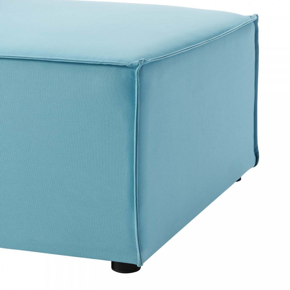 Saybrook Outdoor Patio Upholstered Sectional Sofa Armless Chair, Turquoise