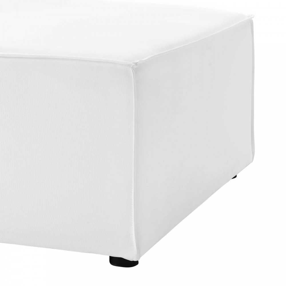 Saybrook Outdoor Patio Upholstered Sectional Sofa Armless Chair, White