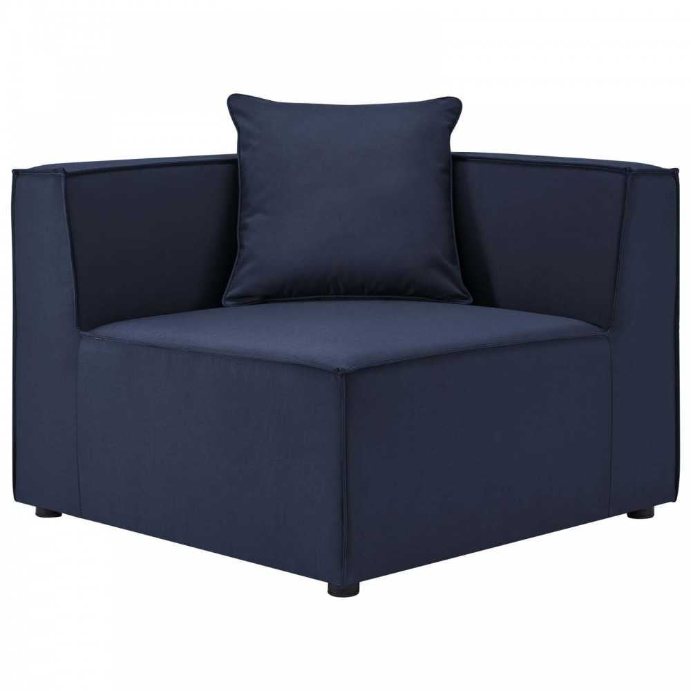 Saybrook Outdoor Patio Upholstered Sectional Sofa Corner Chair, Navy