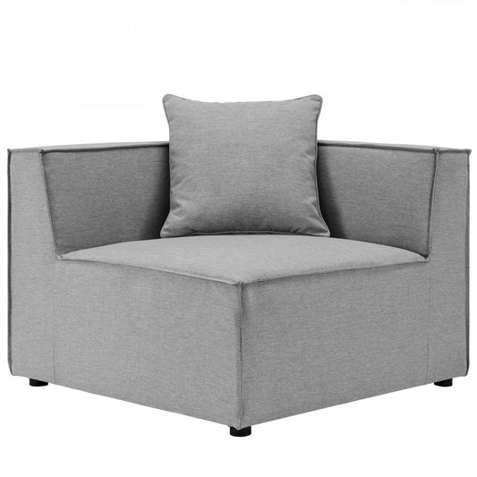 Saybrook Outdoor Patio Upholstered Sectional Sofa Corner Chair, Gray