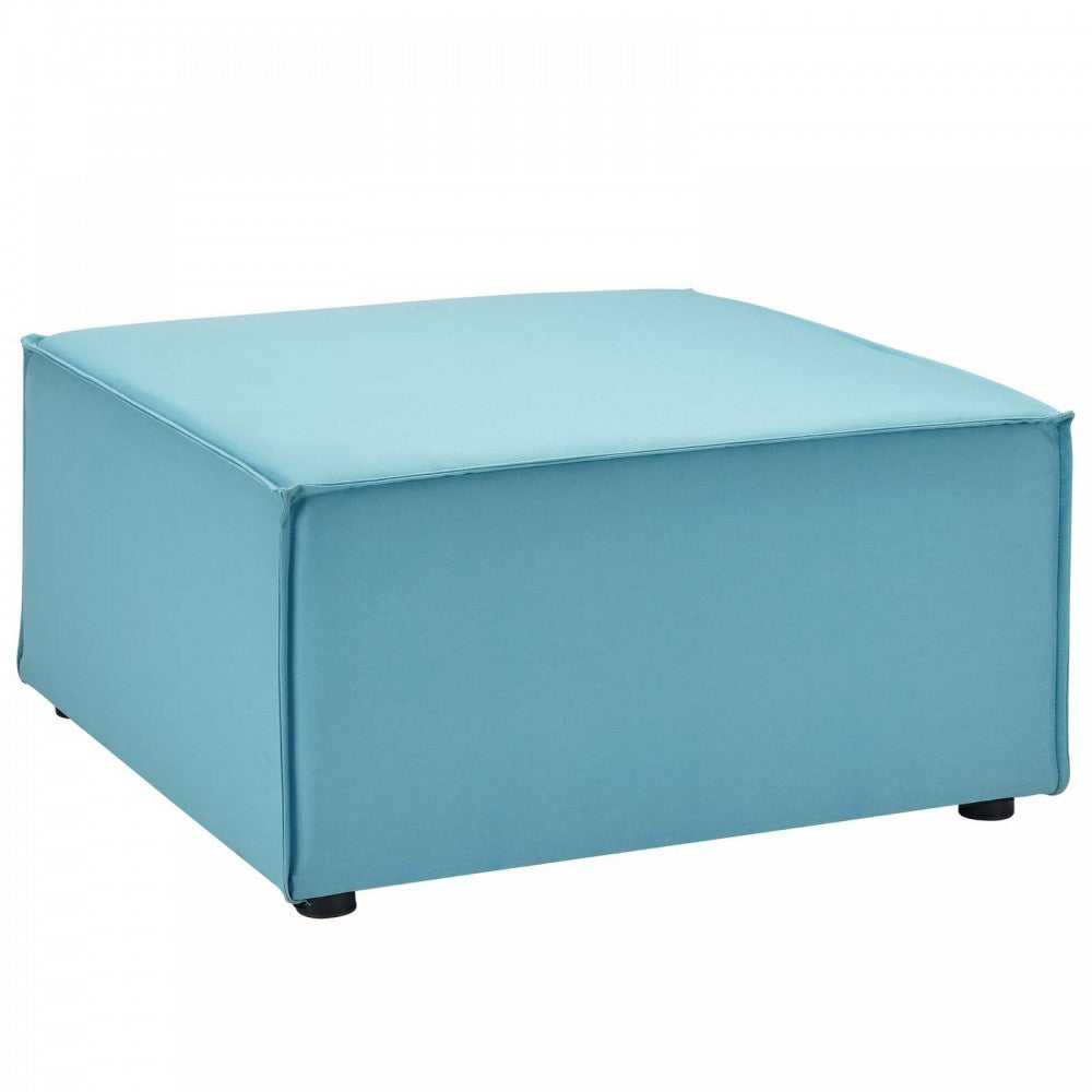 Saybrook Outdoor Patio Upholstered Sectional Sofa Ottoman, Turquoise