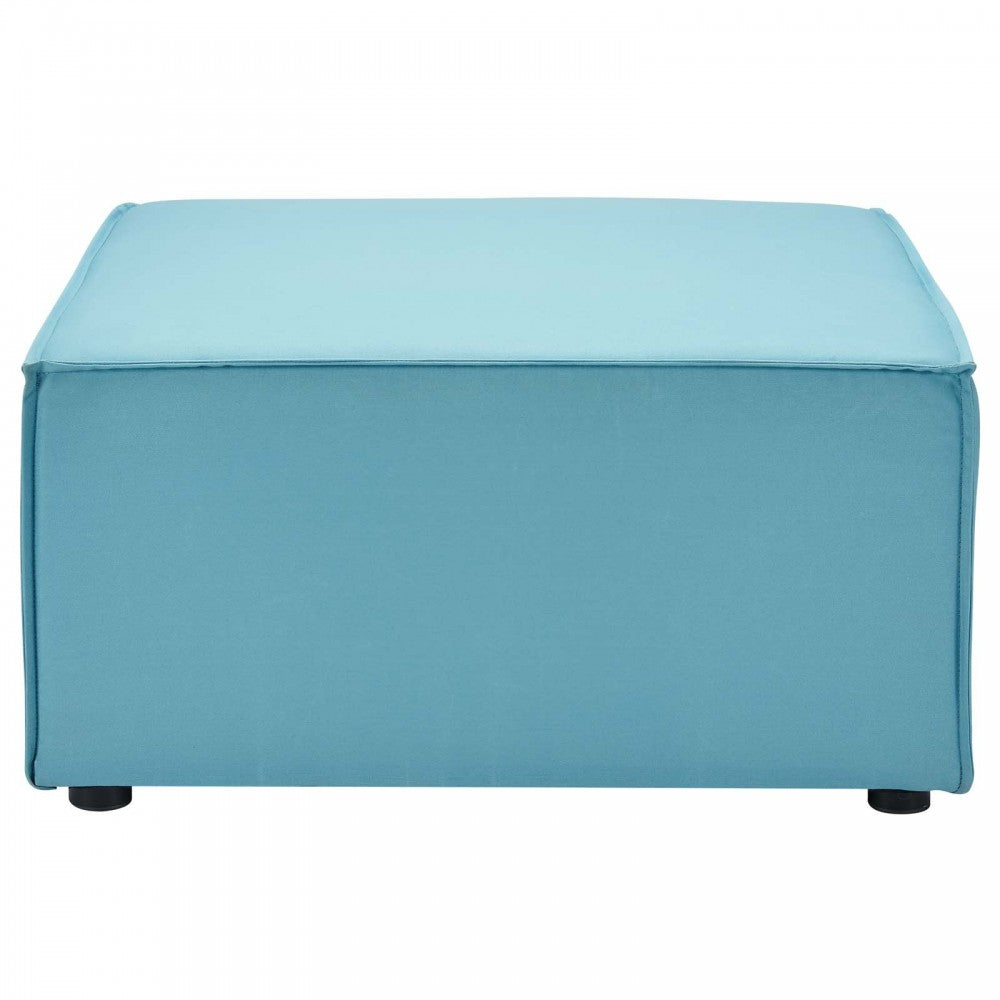 Saybrook Outdoor Patio Upholstered Sectional Sofa Ottoman, Turquoise