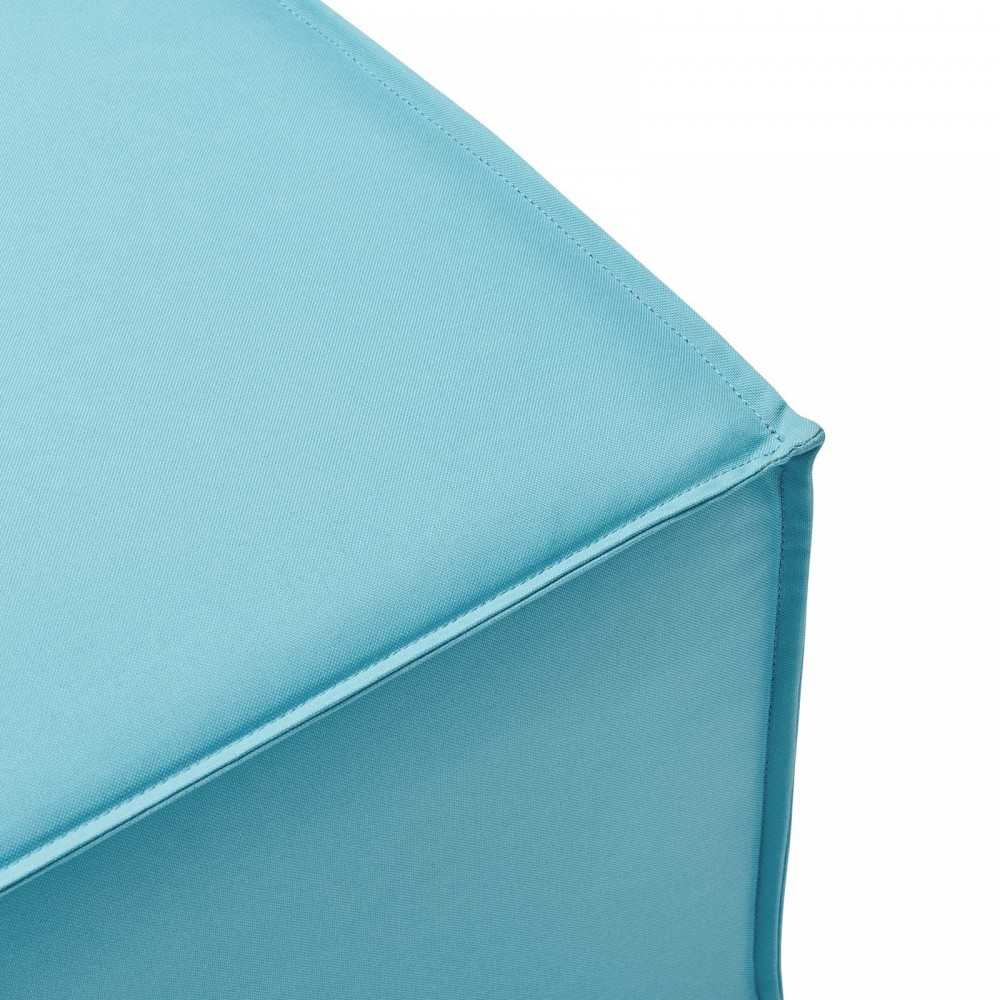 Saybrook Outdoor Patio Upholstered Sectional Sofa Ottoman, Turquoise