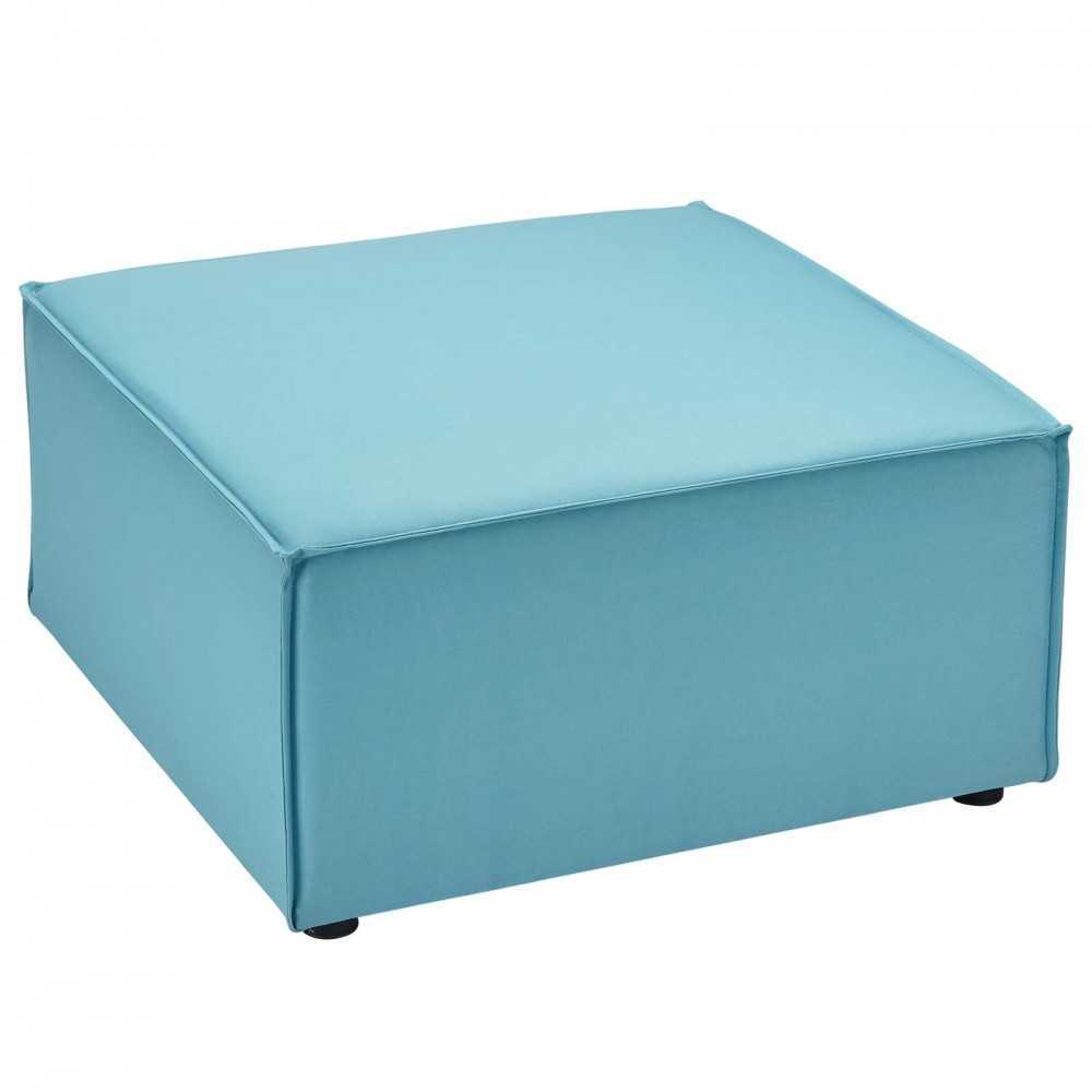 Saybrook Outdoor Patio Upholstered Sectional Sofa Ottoman, Turquoise