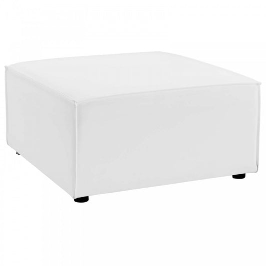 Saybrook Outdoor Patio Upholstered Sectional Sofa Ottoman, White