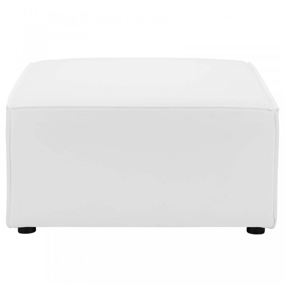 Saybrook Outdoor Patio Upholstered Sectional Sofa Ottoman, White