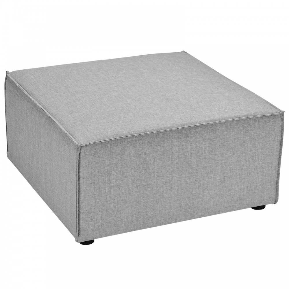 Saybrook Outdoor Patio Upholstered Sectional Sofa Ottoman, Gray