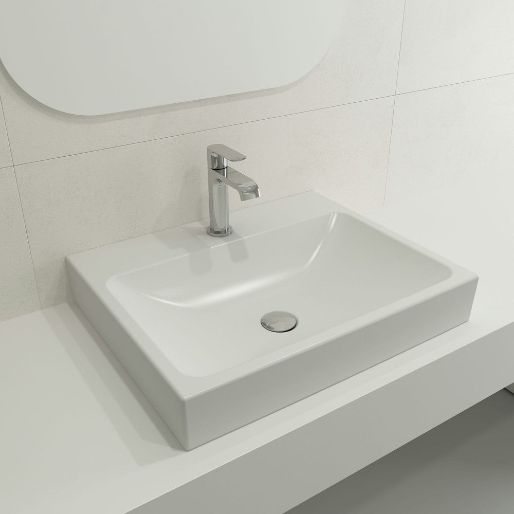 Scala Arch Wall-Mounted Sink Fireclay 23.75 in. 1-Hole in Matte White