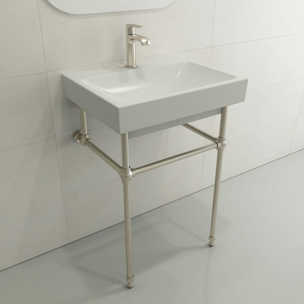 Scala Arch Wall-Mounted Sink Fireclay 23.75 in. 1-Hole in Matte White