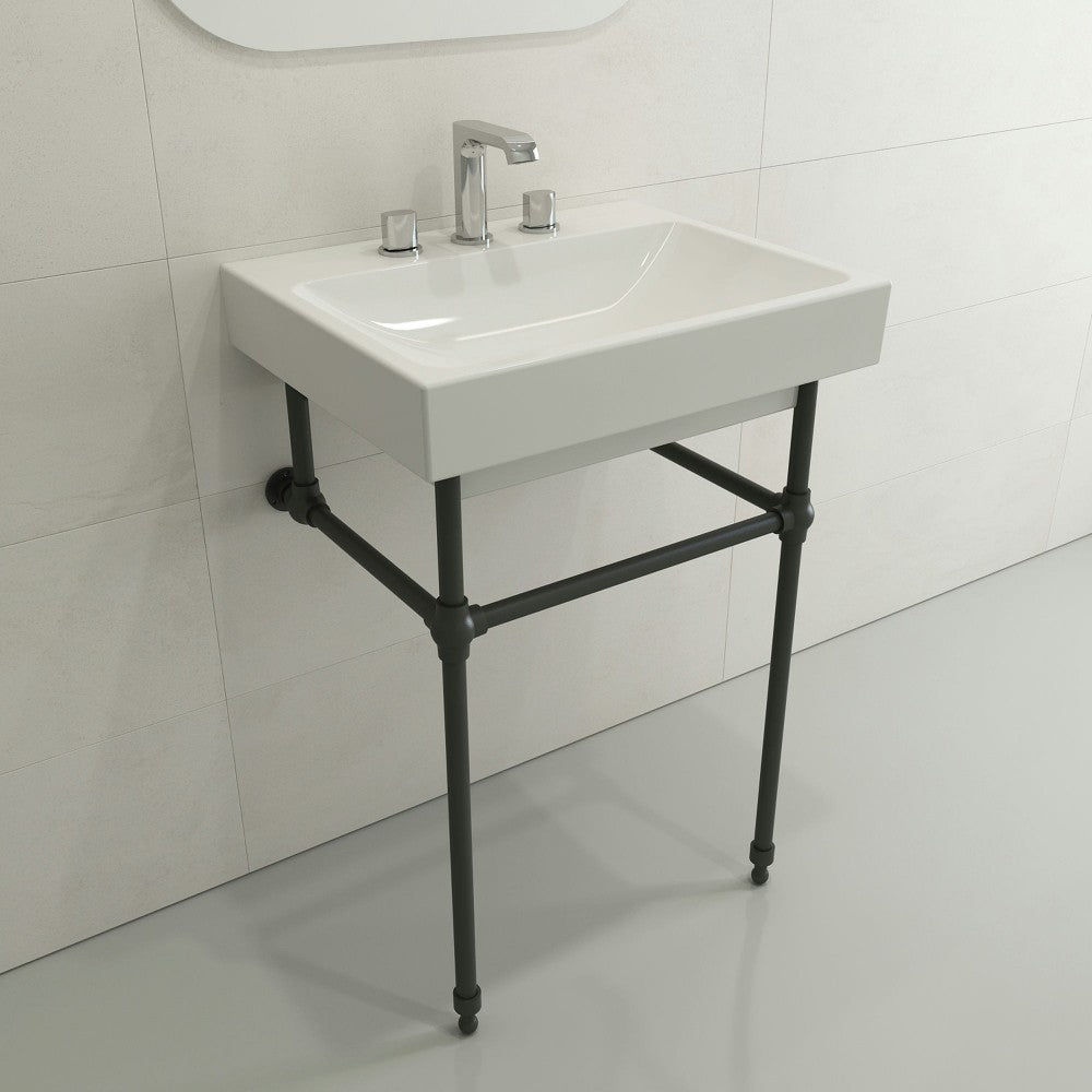 Scala Arch Wall-Mounted Sink Fireclay 23.75 in. 3-Hole in White
