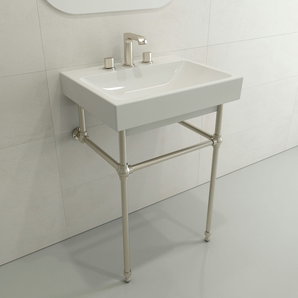 Scala Arch Wall-Mounted Sink Fireclay 23.75 in. 3-Hole in White