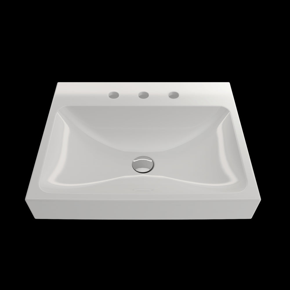 Scala Arch Wall-Mounted Sink Fireclay 23.75 in. 3-Hole in White