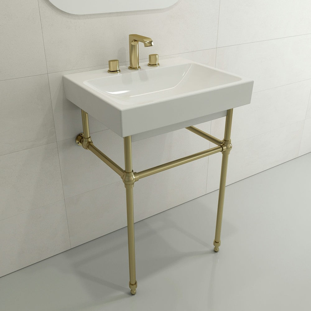 Scala Arch Wall-Mounted Sink Fireclay 23.75 in. 3-Hole in White