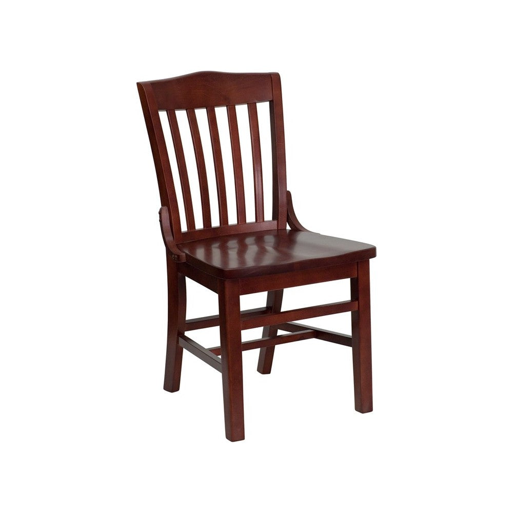 School House Back Mahogany Wood Restaurant Chair