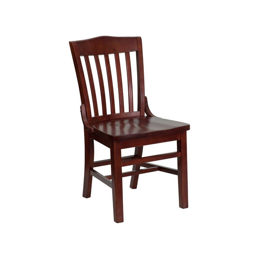 School House Back Mahogany Wood Restaurant Chair