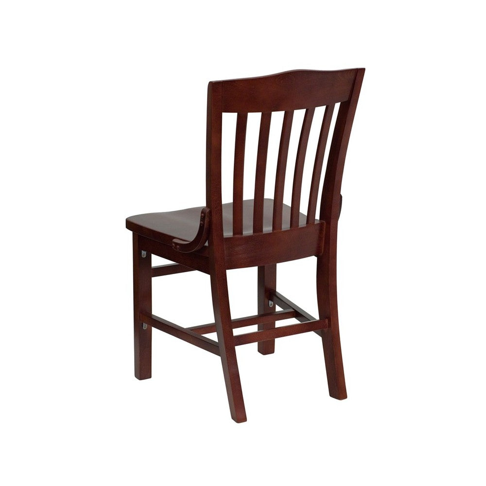 School House Back Mahogany Wood Restaurant Chair