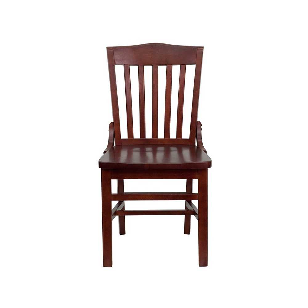 School House Back Mahogany Wood Restaurant Chair