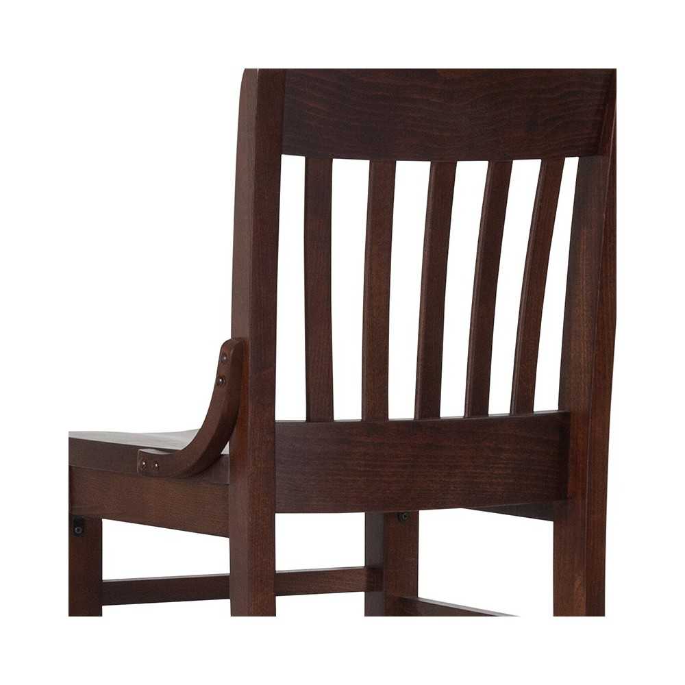 School House Back Walnut Wood Restaurant Barstool