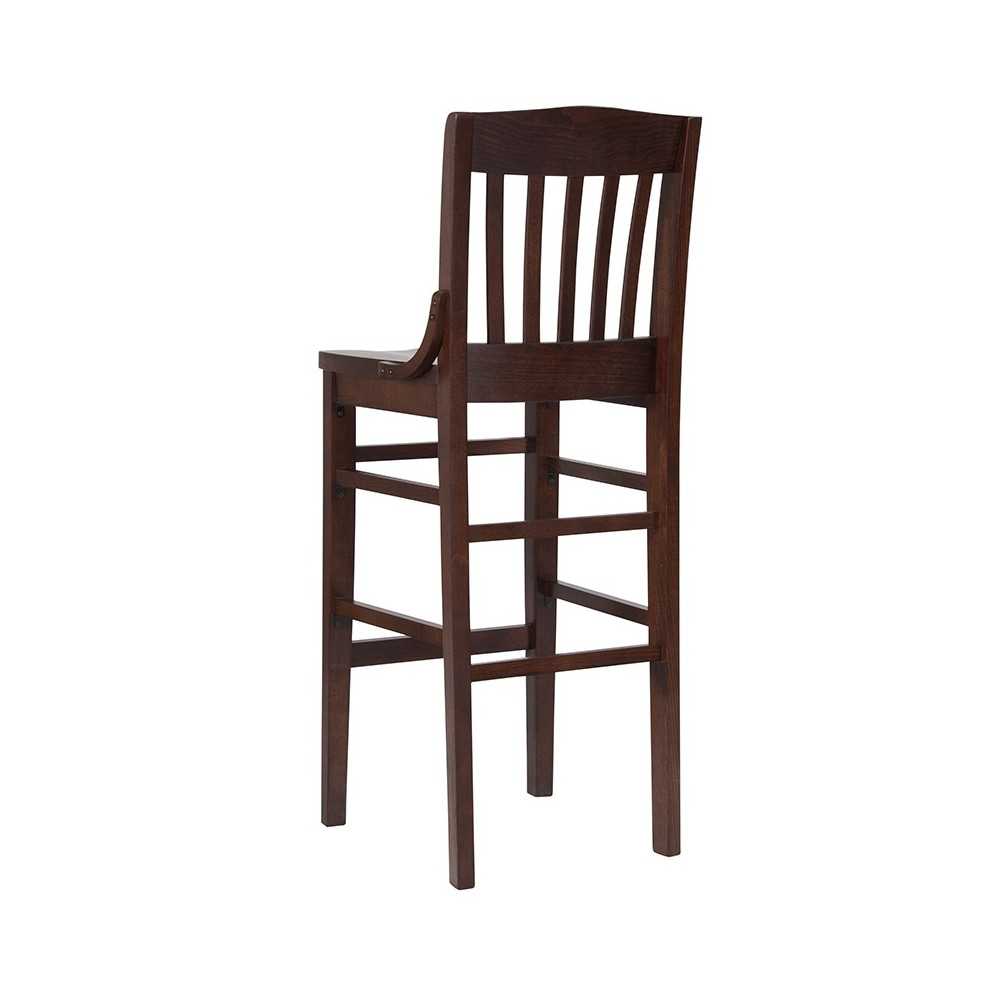 School House Back Walnut Wood Restaurant Barstool
