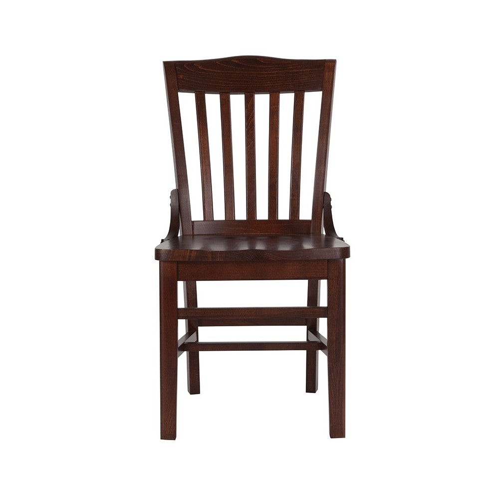 School House Back Walnut Wood Restaurant Chair